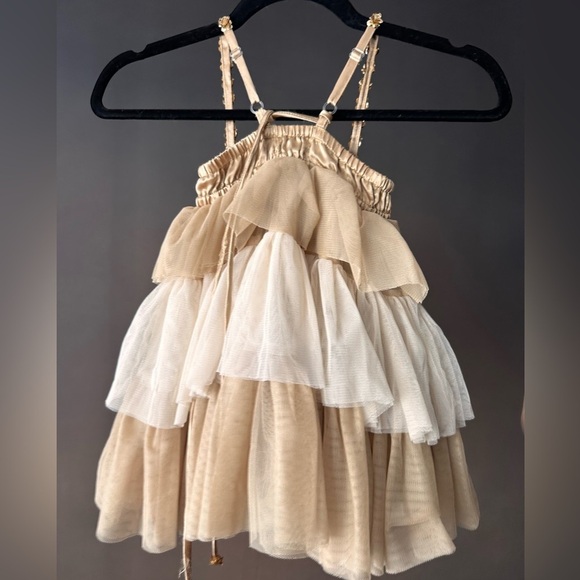 Formal golden kids dress #A40 - Picture 2 of 3